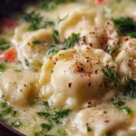 Creamy Dill Pierogi Soup First Image