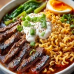Spicy Korean Ramen with Grilled Beef Creamy Sauce First Image