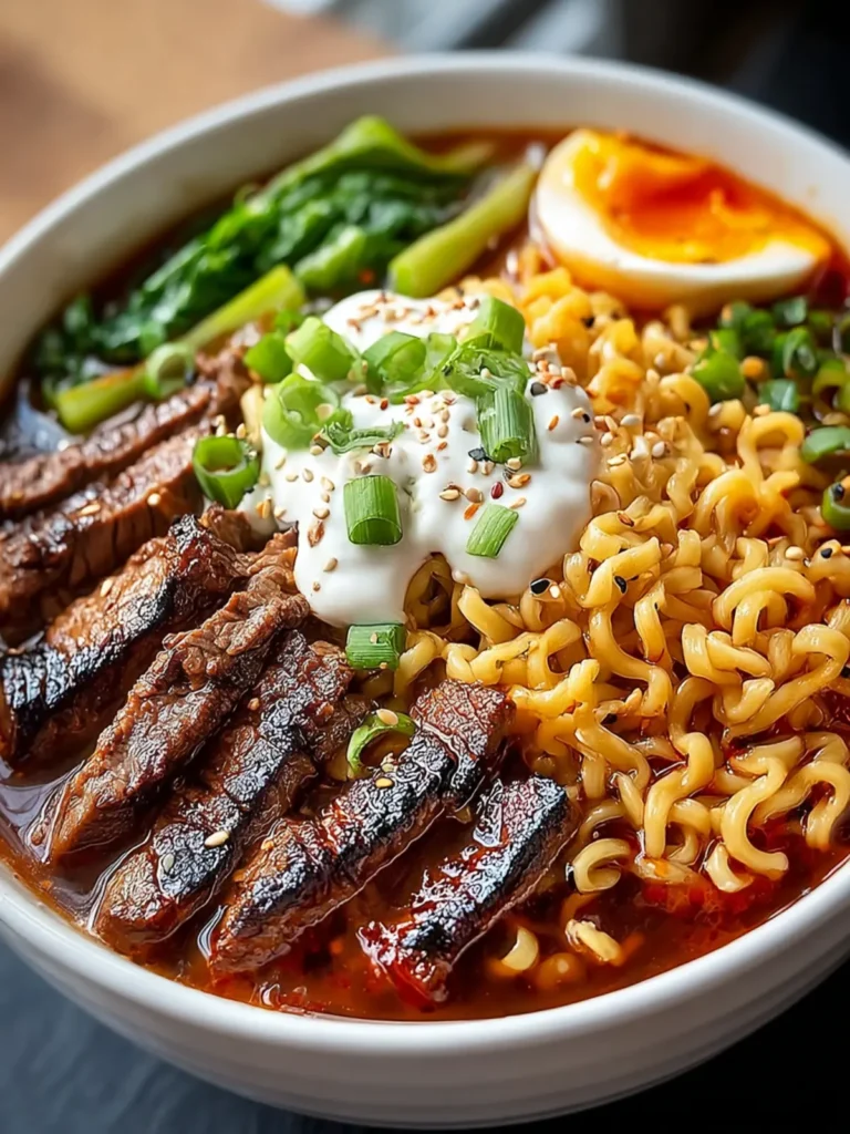 Spicy Korean Ramen with Grilled Beef Creamy Sauce First Image