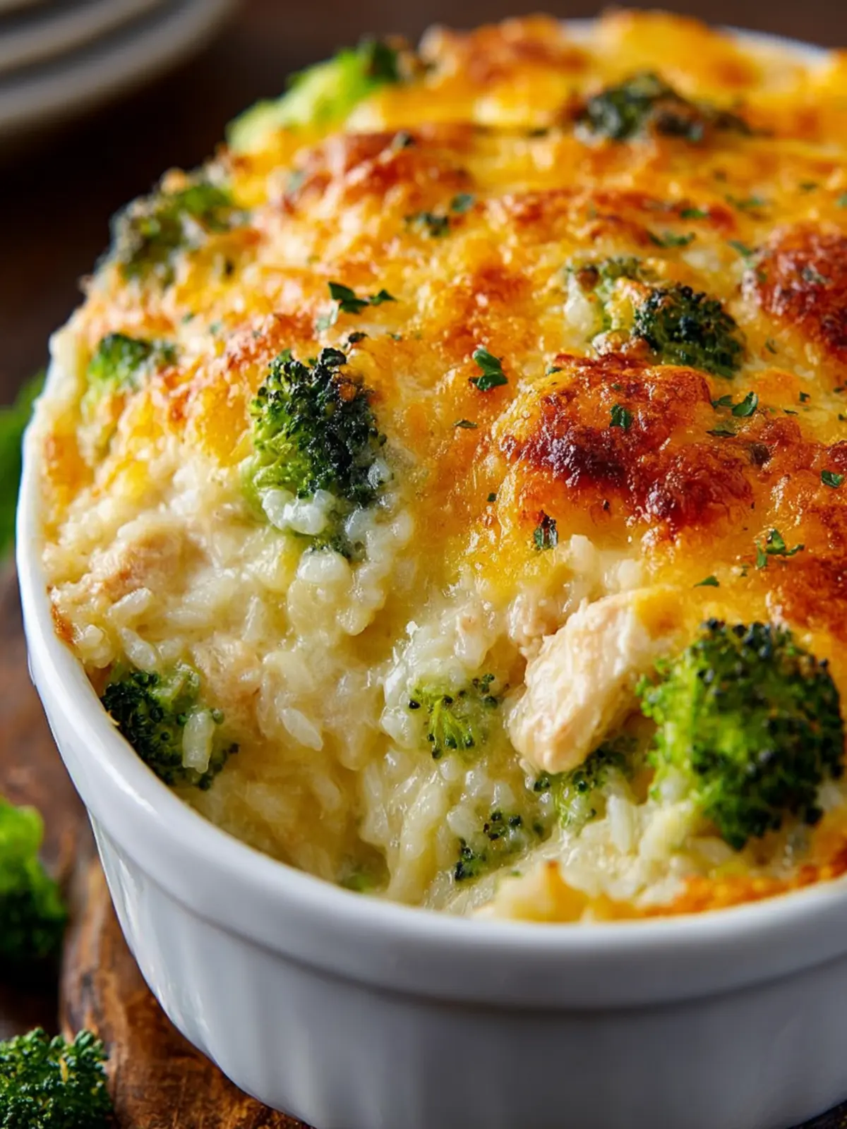 Cheesy Broccoli Chicken and Rice Casserole First Image