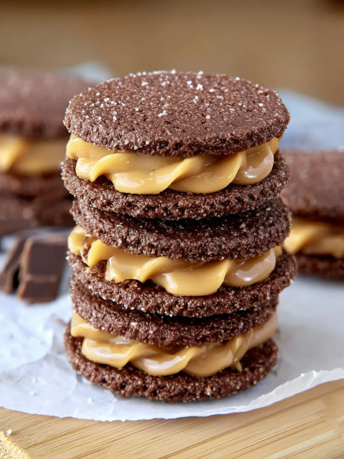 Chocolate Caramel Sandwich Cookies First Image