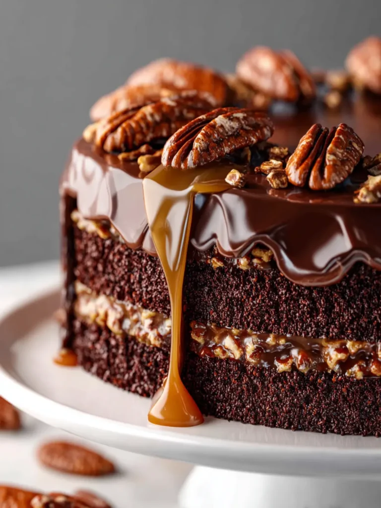 Chocolate Caramel Turtle Cake First Image