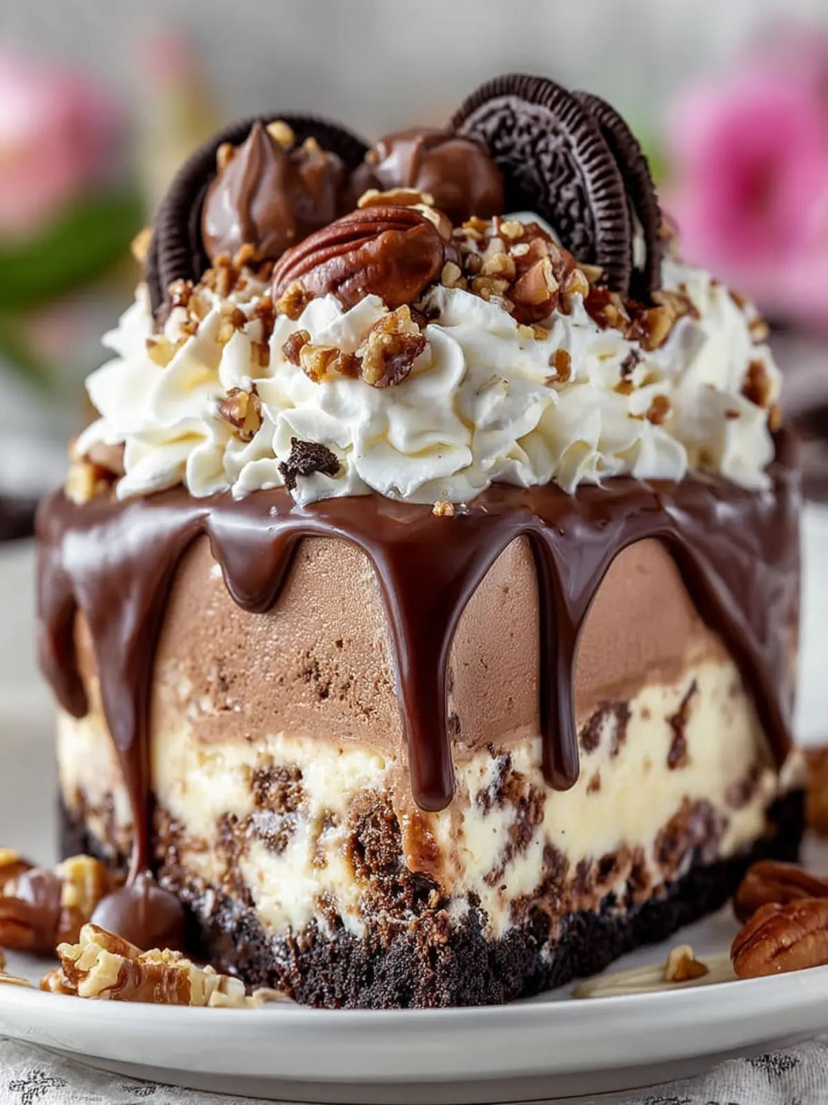 Refreshing Oreo Pecan Chocolate Ice Cream Cake – Cool & Decadent Dessert First Image