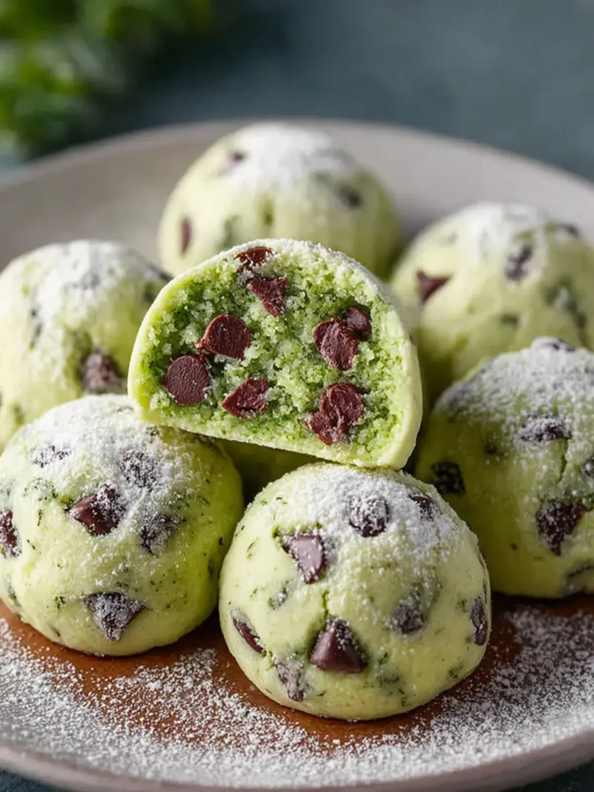 Mint Chocolate Chip Snowball Cookies First Image