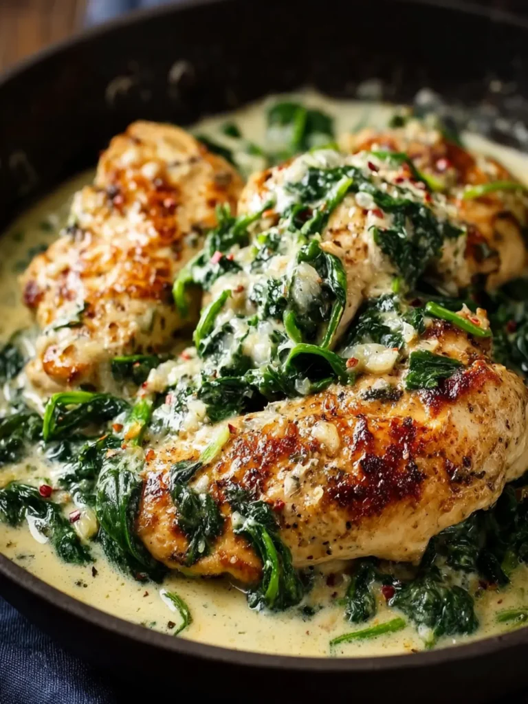 Creamy Spinach Garlic Chicken First Image