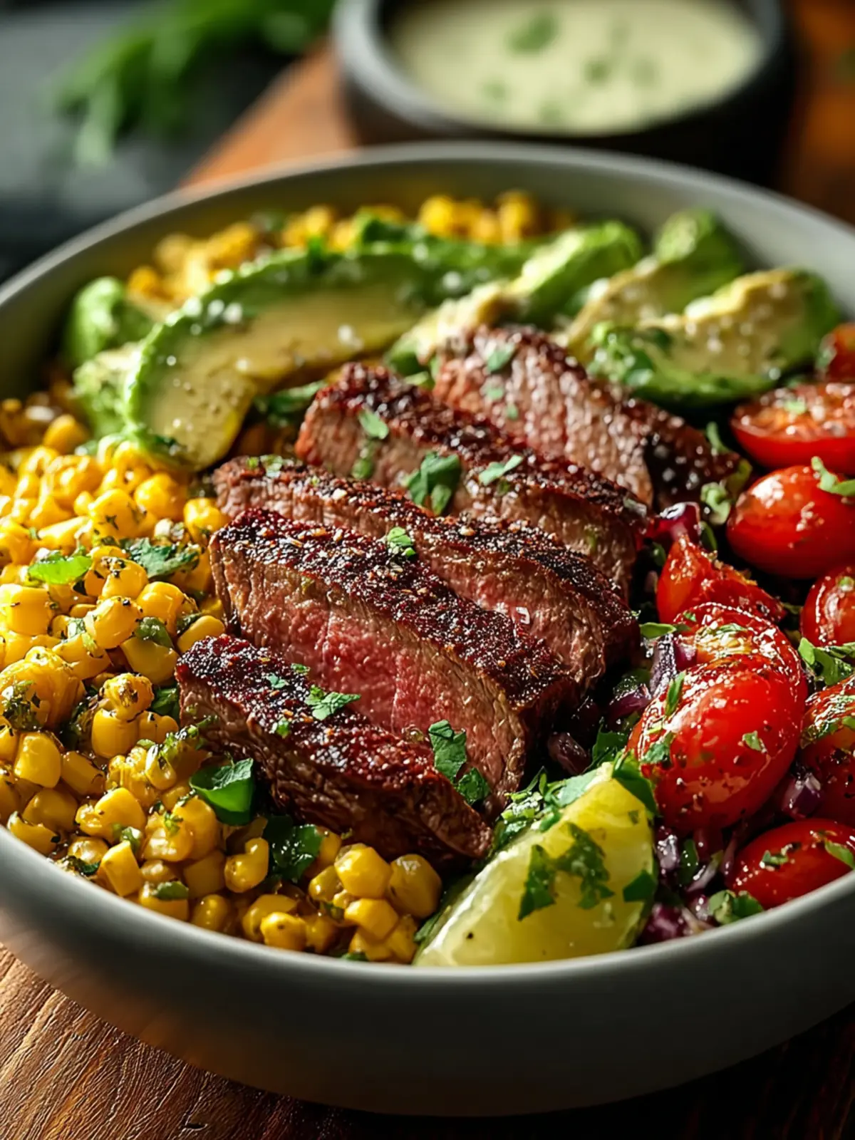 Delicious Steak Avocado Corn Bowl Recipe for Healthy Eating First Image