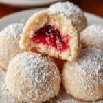 Raspberry Filled Almond Snowball Cookies First Image