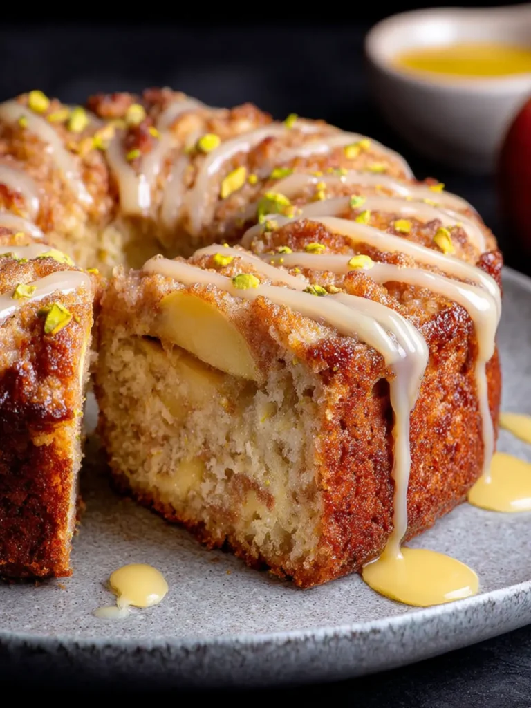 Apple Cardamom Cake with Pistachio Cream First Image