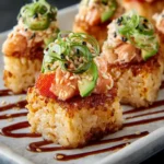 Spicy Salmon Crispy Rice Bites: The Ultimate Crunchy, Savory, Sushi-Inspired Appetizer at Home First Image