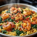 Irresistible 25-Minute Shrimp and Spinach Orzo Skillet First Image