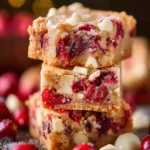 Holiday Cranberry White Chocolate Blondies First Image