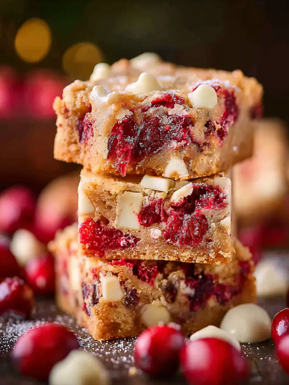 Holiday Cranberry White Chocolate Blondies First Image