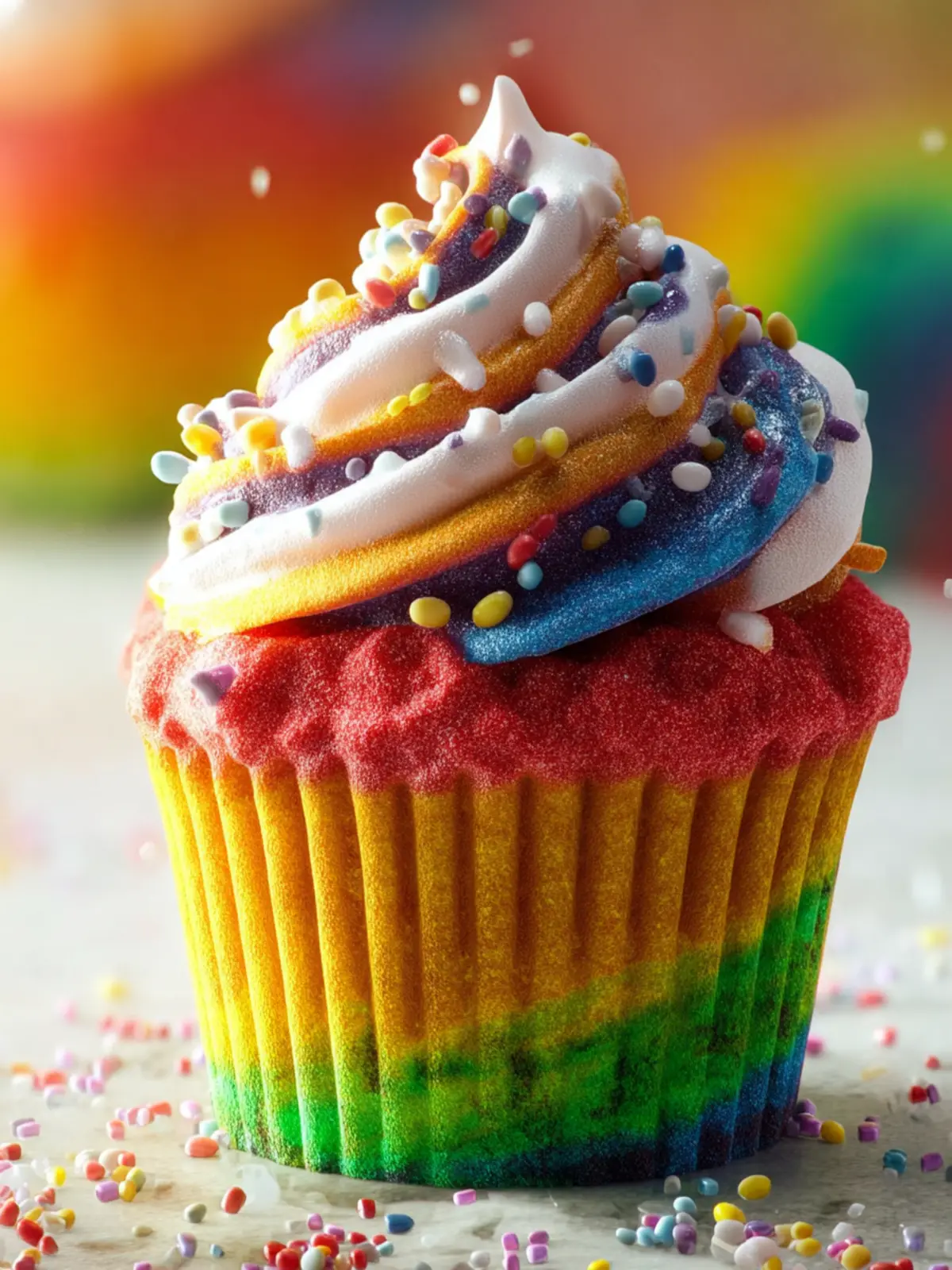 Rainbow Cupcakes {With Cake Mix} First Image