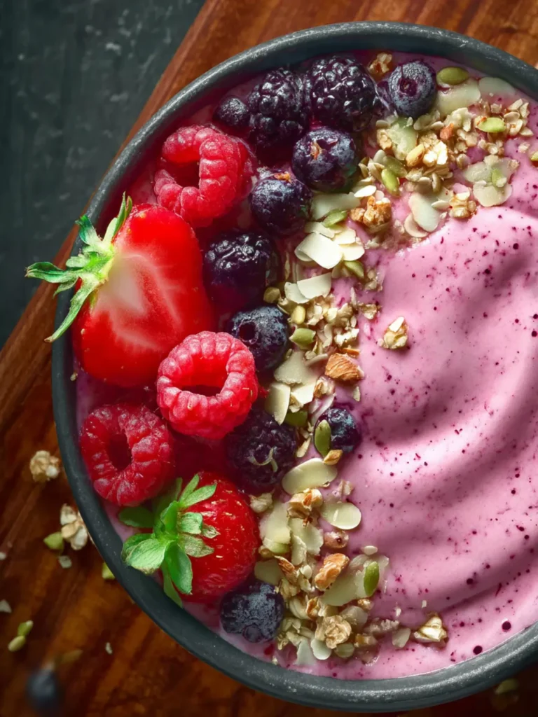 Triple Berry Yogurt Smoothie Bowl First Image