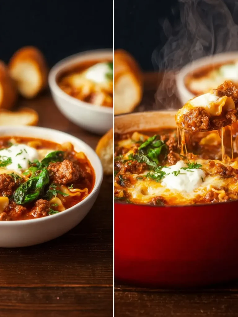 Easy One Pot Lasagna Soup Recipe First Image