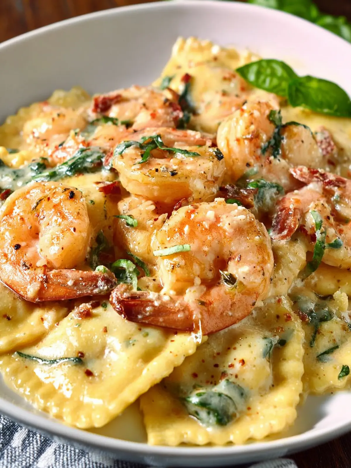 Creamy Tuscan Shrimp Ravioli First Image