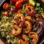 Healthy Grilled Shrimp Quinoa Bowl First Image