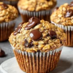 Irresistible Oatmeal Banana Chocolate Chip Muffins Recipe First Image