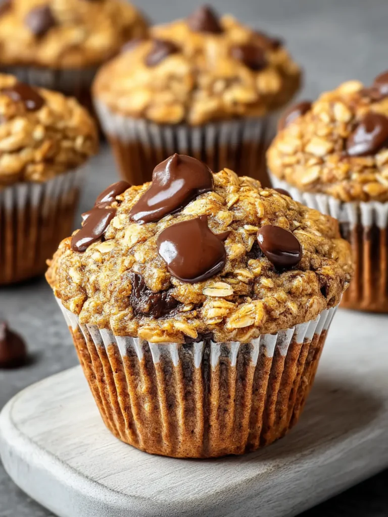 Irresistible Oatmeal Banana Chocolate Chip Muffins Recipe First Image