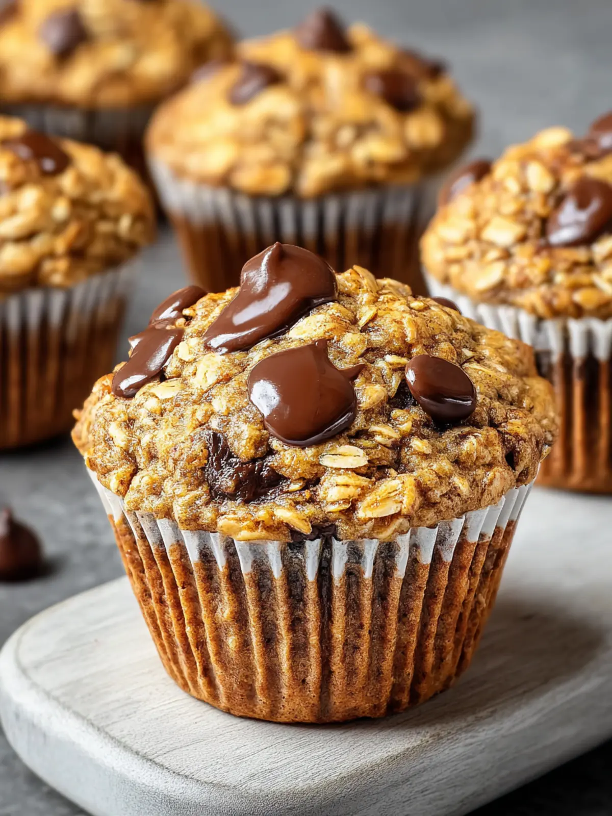 Irresistible Oatmeal Banana Chocolate Chip Muffins Recipe First Image