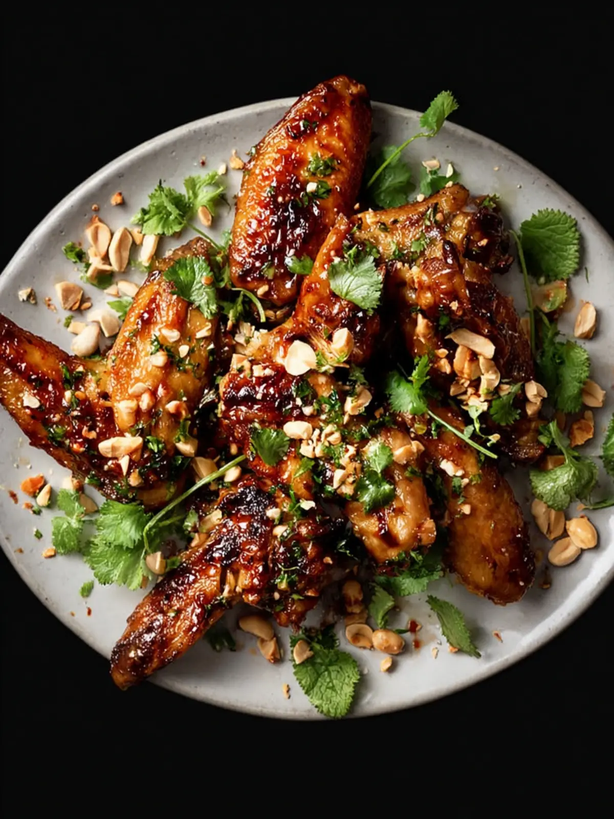 Garlic Soy Chicken Wings with Herbs & Peanuts First Image