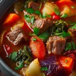 Slow Cooker Cabbage and Beef Stew First Image