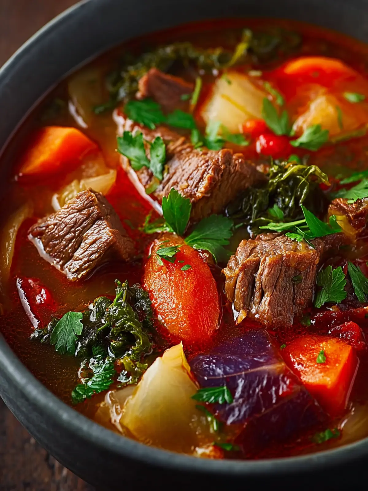 Slow Cooker Cabbage and Beef Stew First Image