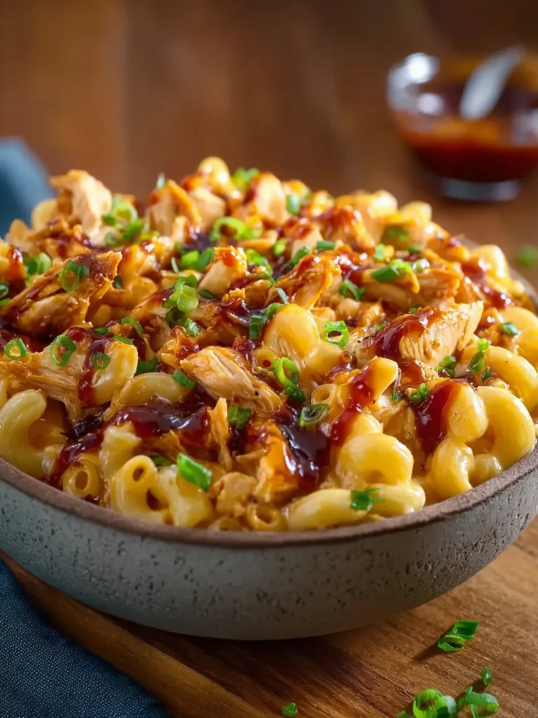 High Protein Honey BBQ Chicken Mac and Cheese First Image
