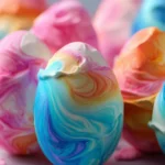 Shaving Cream Dyed Easter Eggs First Image