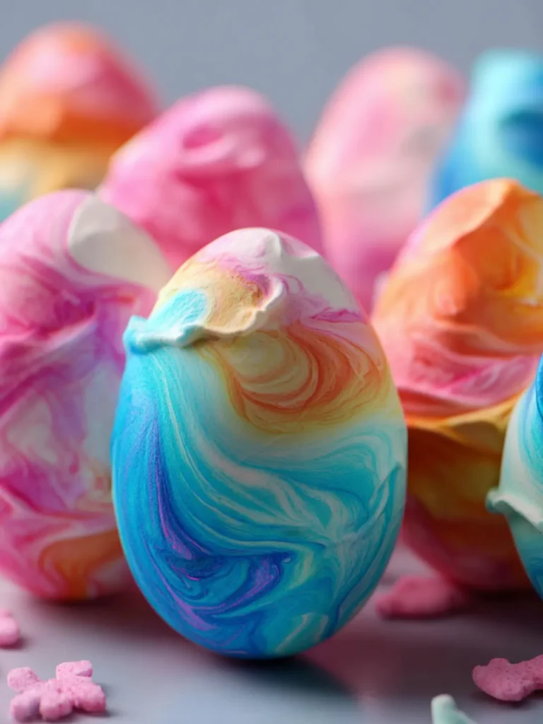 Shaving Cream Dyed Easter Eggs First Image