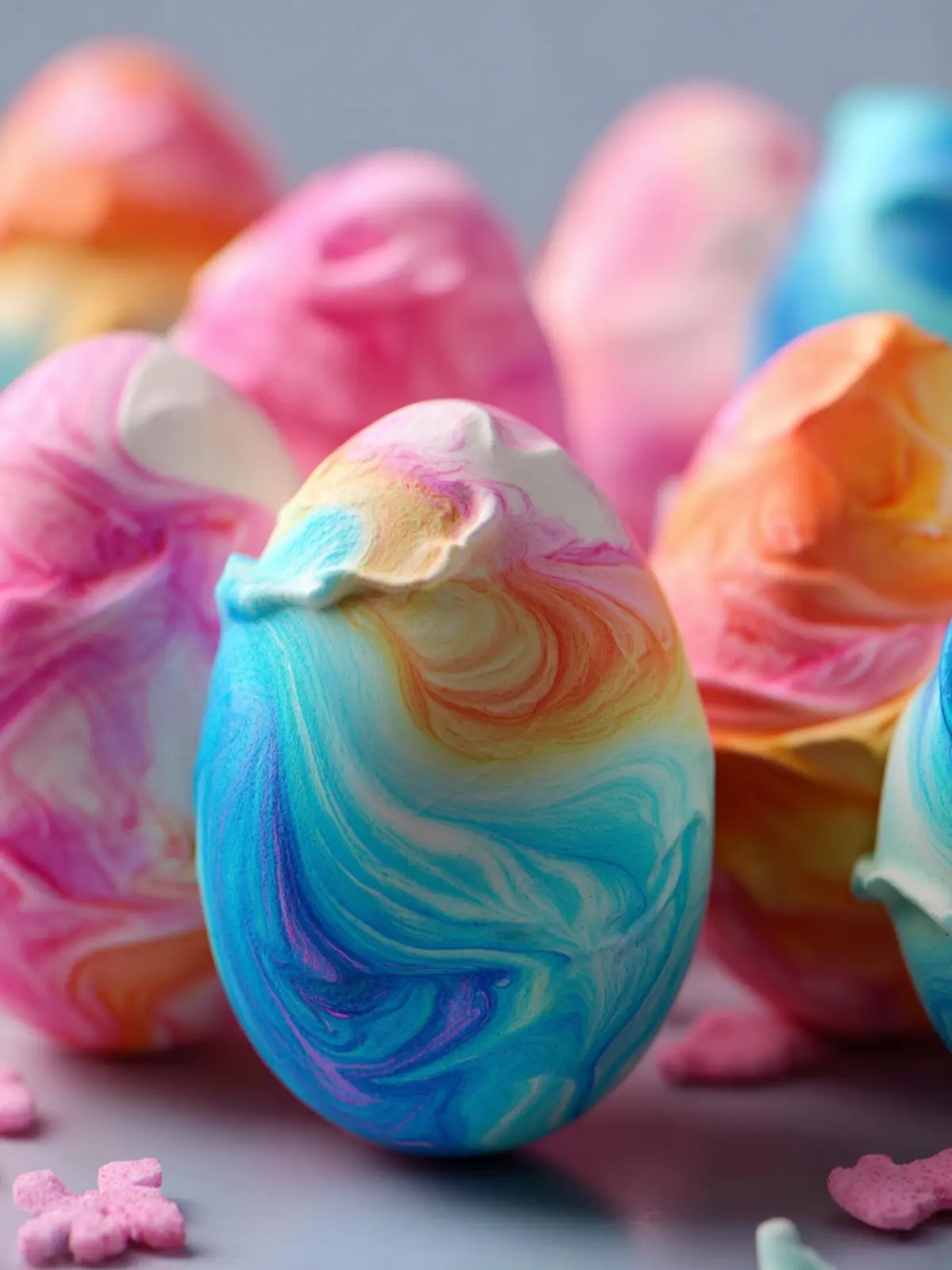 Shaving Cream Dyed Easter Eggs First Image