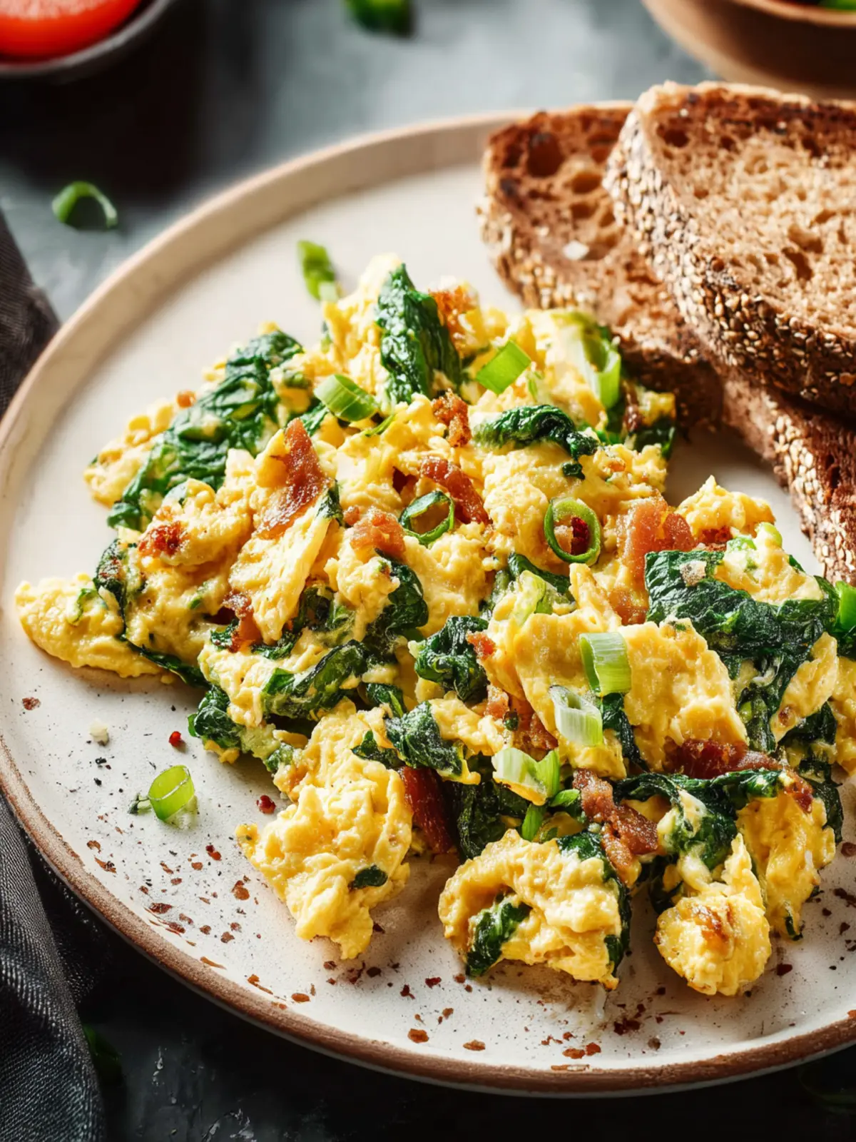 Spinach Scrambled Eggs First Image