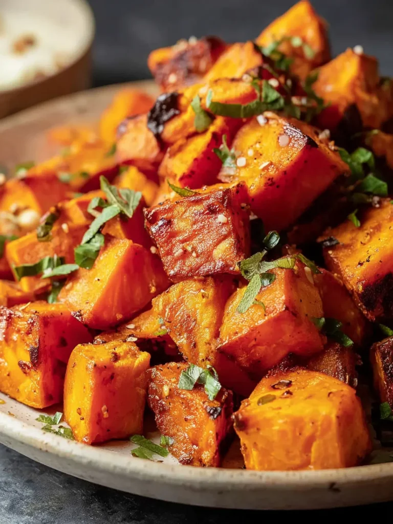 Sweet Potato Cubes, Easy and Quick Air Fryer Recipe First Image