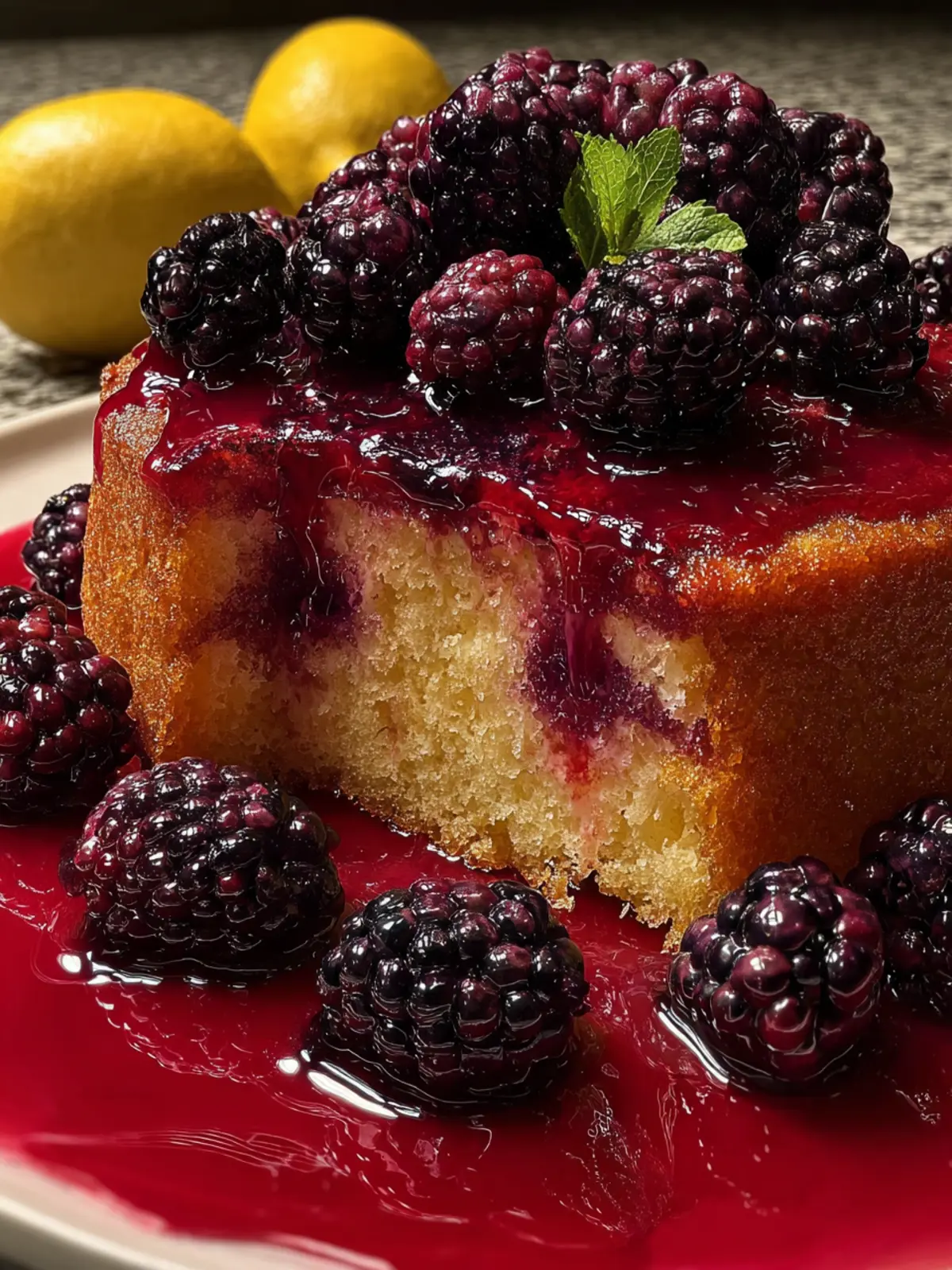 blackberry lemon syrup cake First Image