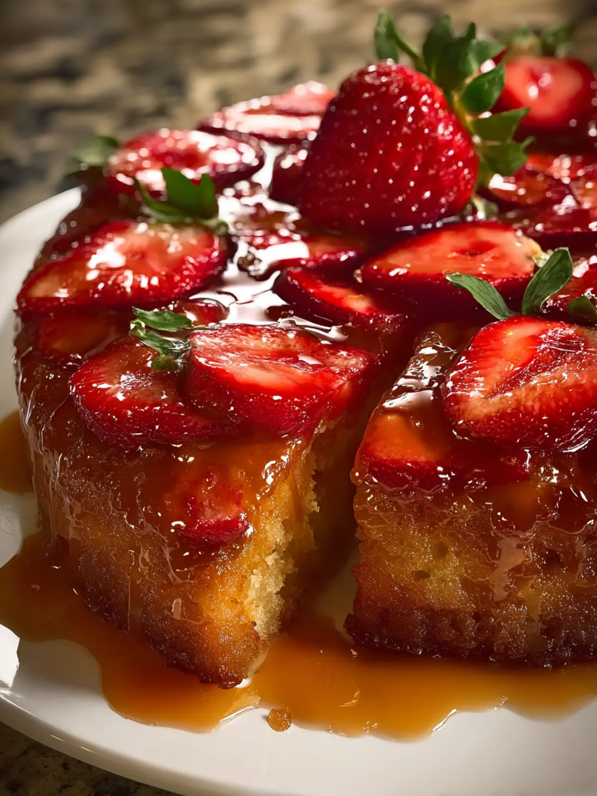 strawberry honey upside down cake First Image