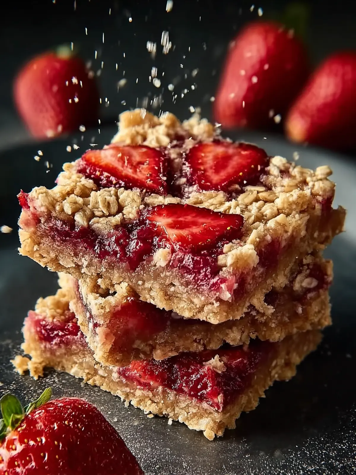 strawberry oatmeal bars First Image